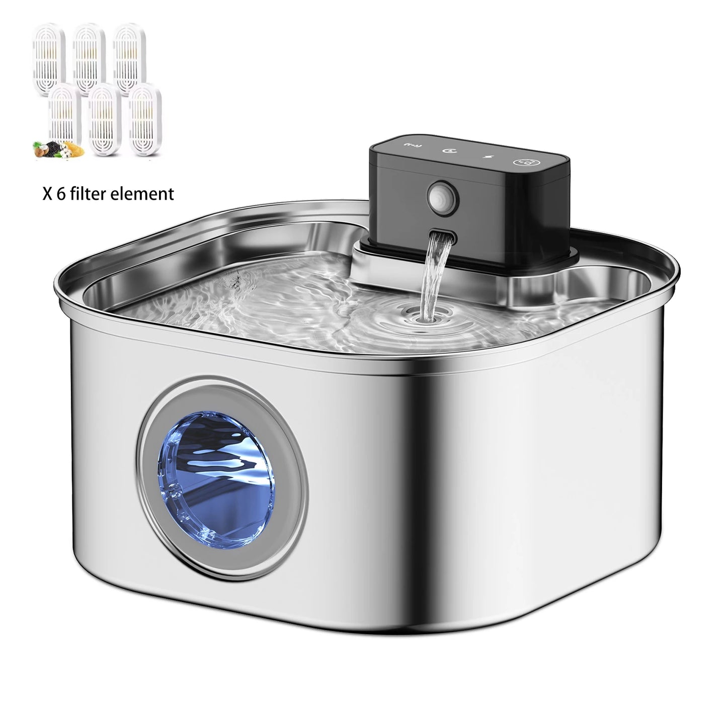 3L Stainless Steel Wireless Recharging Sensor Cat Water Fountain Auto Drinking Fountain For Cats Dog Drinker Pet Dispenser Bowl