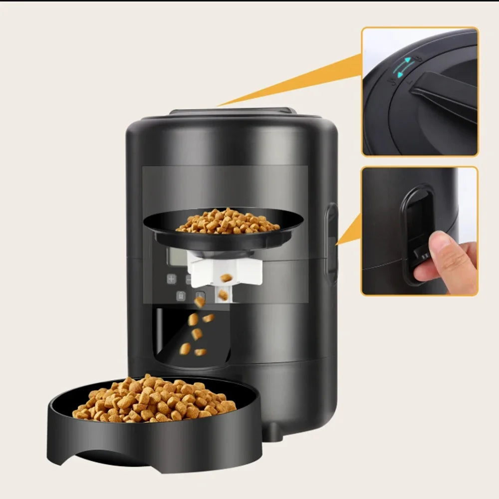 Automatic Pet Feeder Button / WiFi Version Auto Cat Food Dispenser Accessories Smart Control Pet Feeder For Cats Dog Dry Food