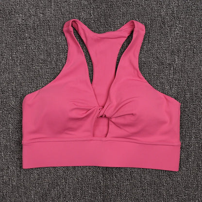 SOISOU Nylon Yoga Crop Top Bra For Women Gym Sport Sexiest Bra Chest Pad Removable Elastic Tight Breathable Top Women 6 Colors