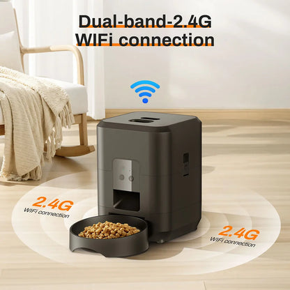 Automatic Pet Feeder Button / WiFi Version Auto Cat Food Dispenser Accessories Smart Control Pet Feeder For Cats Dog Dry Food