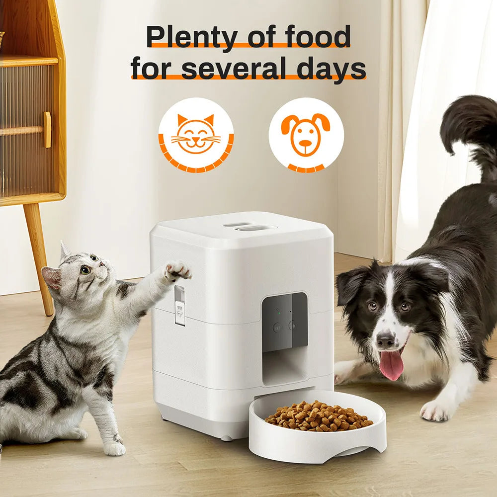 Automatic Pet Feeder Button / WiFi Version Auto Cat Food Dispenser Accessories Smart Control Pet Feeder For Cats Dog Dry Food