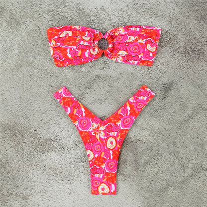 Micro Bikini Push Up Women Swimsuits 2024 Sexy Female Swimwear Brazilian Bikini Set Thong Biquini Swim Suits Print Beachwear