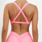 Sexy Deep V Sports Bra Women Strappy Backless High Support Impact Yoga Underwear Running Fitness Workout Gym Top Padded Bralette