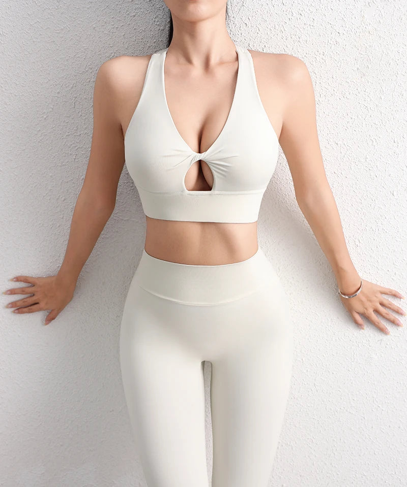 SOISOU Nylon Yoga Crop Top Bra For Women Gym Sport Sexiest Bra Chest Pad Removable Elastic Tight Breathable Top Women 6 Colors