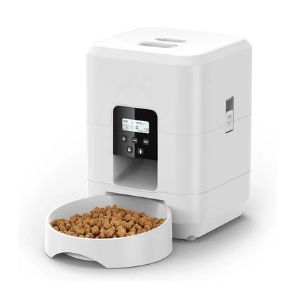 Automatic Pet Feeder Button / WiFi Version Auto Cat Food Dispenser Accessories Smart Control Pet Feeder For Cats Dog Dry Food