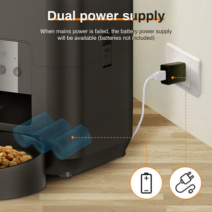 Automatic Pet Feeder Button / WiFi Version Auto Cat Food Dispenser Accessories Smart Control Pet Feeder For Cats Dog Dry Food