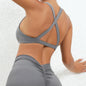 Sexy Deep V Sports Bra Women Strappy Backless High Support Impact Yoga Underwear Running Fitness Workout Gym Top Padded Bralette