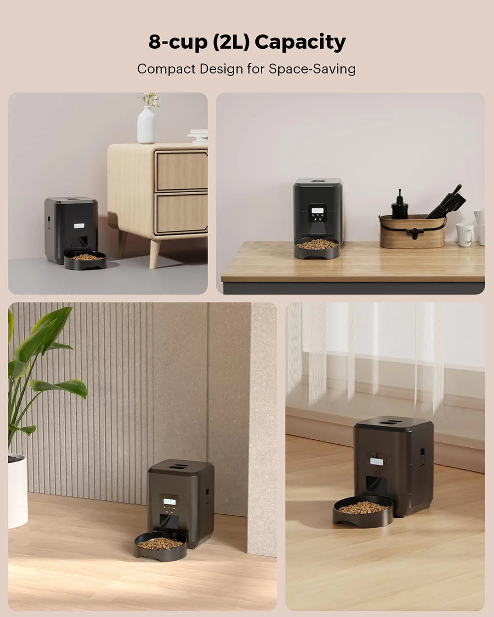 Automatic Pet Feeder Button / WiFi Version Auto Cat Food Dispenser Accessories Smart Control Pet Feeder For Cats Dog Dry Food