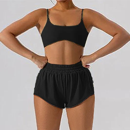 Short sleeve tank top/Mini shorts/Sports bra Gym Wear