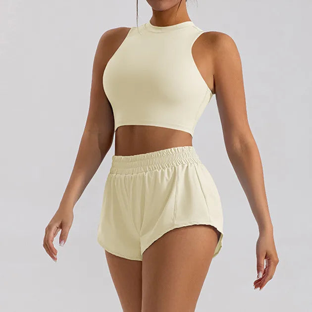 Short sleeve tank top/Mini shorts/Sports bra Gym Wear