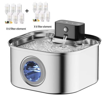 3L Stainless Steel Wireless Recharging Sensor Cat Water Fountain Auto Drinking Fountain For Cats Dog Drinker Pet Dispenser Bowl