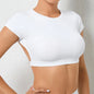 Sexy Hollow Beauty Back Crop Top Short Sleeve Yoga Shirt Women Fitness Workout Tops Gym Clothes Sportswear Running T-shirts