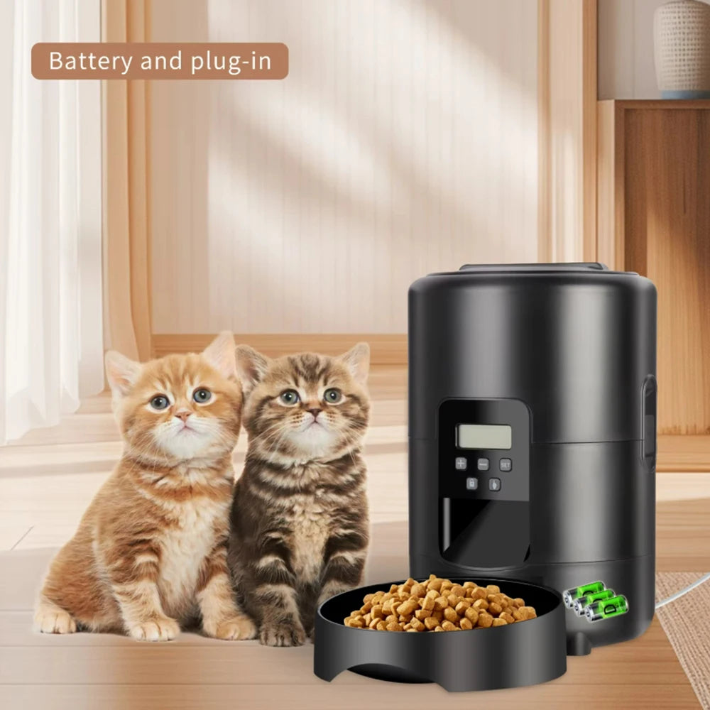 Automatic Pet Feeder Button / WiFi Version Auto Cat Food Dispenser Accessories Smart Control Pet Feeder For Cats Dog Dry Food