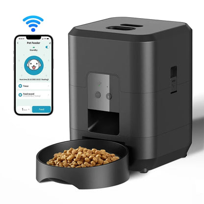 Automatic Pet Feeder Button / WiFi Version Auto Cat Food Dispenser Accessories Smart Control Pet Feeder For Cats Dog Dry Food