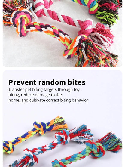 Dog Toy Pet Molar Bite-resistant Cotton Rope Knot for Small Dog Puppy Relieving Stuffy Cleaning Teeth Pet Chew Toys