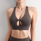 SOISOU Nylon Yoga Crop Top Bra For Women Gym Sport Sexiest Bra Chest Pad Removable Elastic Tight Breathable Top Women 6 Colors