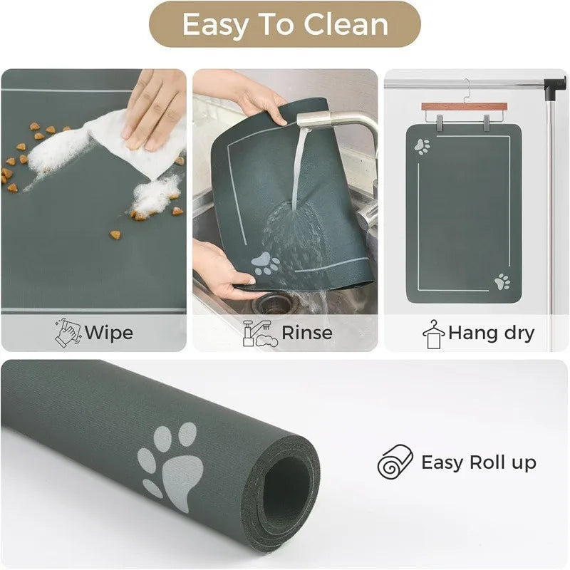 Pet cat dog meal mat,feeding mat,clean and tidy cat mat,cat supplies,absorbent,quick drying,leak proof,splash proof,multipurpose