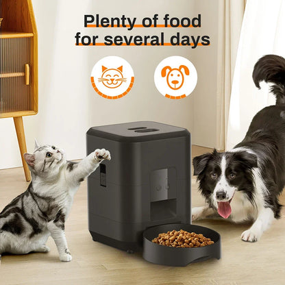 Automatic Pet Feeder Button / WiFi Version Auto Cat Food Dispenser Accessories Smart Control Pet Feeder For Cats Dog Dry Food