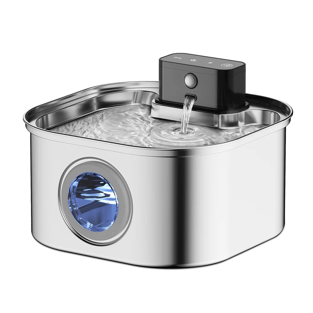 3L Stainless Steel Wireless Recharging Sensor Cat Water Fountain Auto Drinking Fountain For Cats Dog Drinker Pet Dispenser Bowl