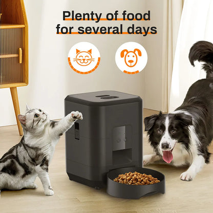 Automatic Pet Feeder Button / WiFi Version Auto Cat Food Dispenser Accessories Smart Control Pet Feeder For Cats Dog Dry Food