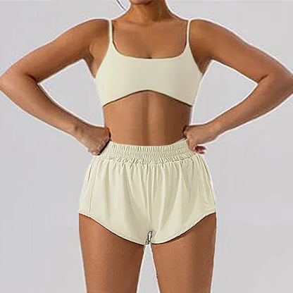 Short sleeve tank top/Mini shorts/Sports bra Gym Wear