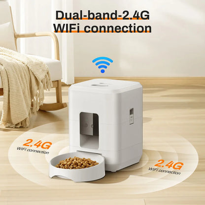 Automatic Pet Feeder Button / WiFi Version Auto Cat Food Dispenser Accessories Smart Control Pet Feeder For Cats Dog Dry Food