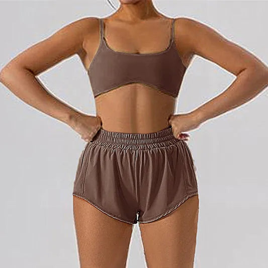 Short sleeve tank top/Mini shorts/Sports bra Gym Wear