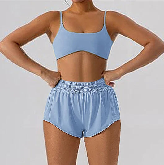 Short sleeve tank top/Mini shorts/Sports bra Gym Wear